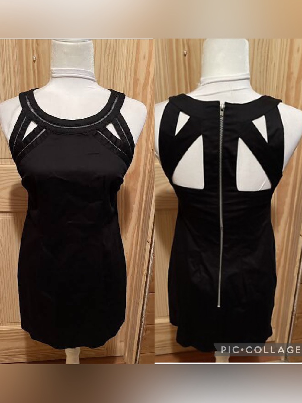 Alyn Paige Y2K Black Sleeveless Backless Cutout Cage Dress size 11  / 12